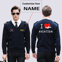 Thumbnail for I Love Aviation Designed Wool Pilot Sweaters