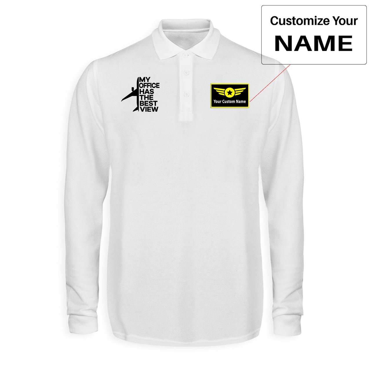 My Office Has The Best View Designed Long Sleeve Polo T-Shirts