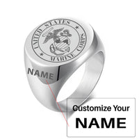 Thumbnail for Marine Corps Design  20MM Stainless Steel Circular Ring