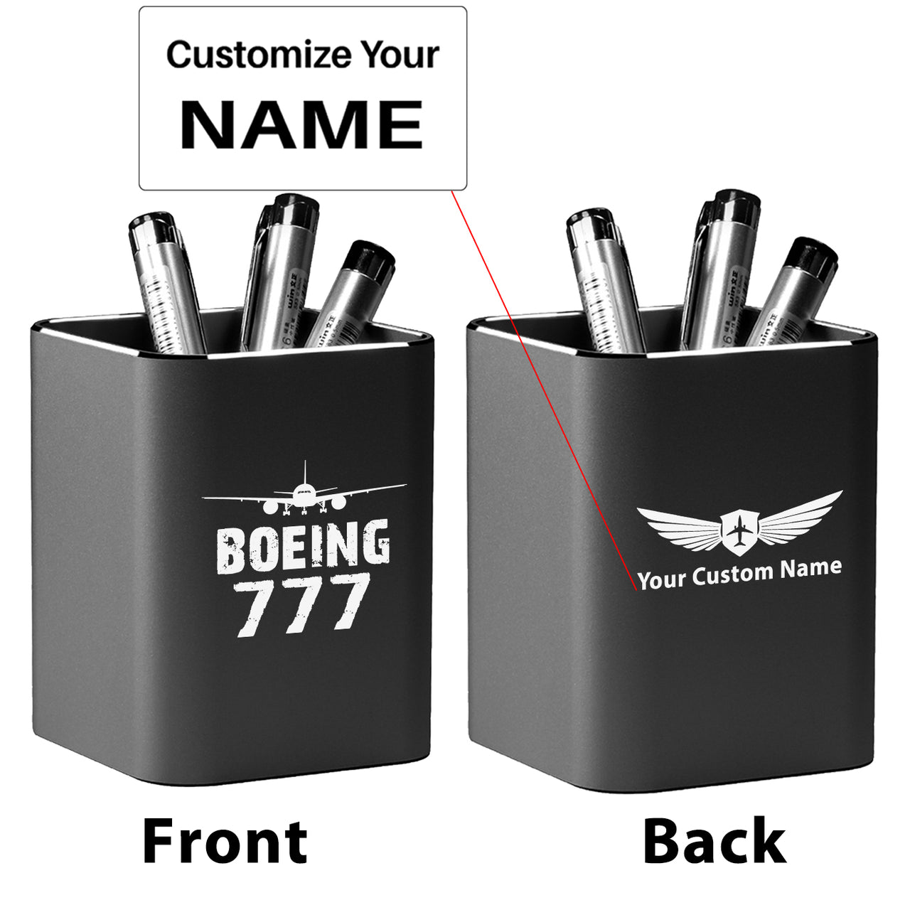 Boeing 777 & Plane Designed Aluminium Alloy Pen Holders