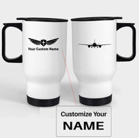 Thumbnail for Boeing 777 Silhouette Designed Travel Mugs (With Holder)