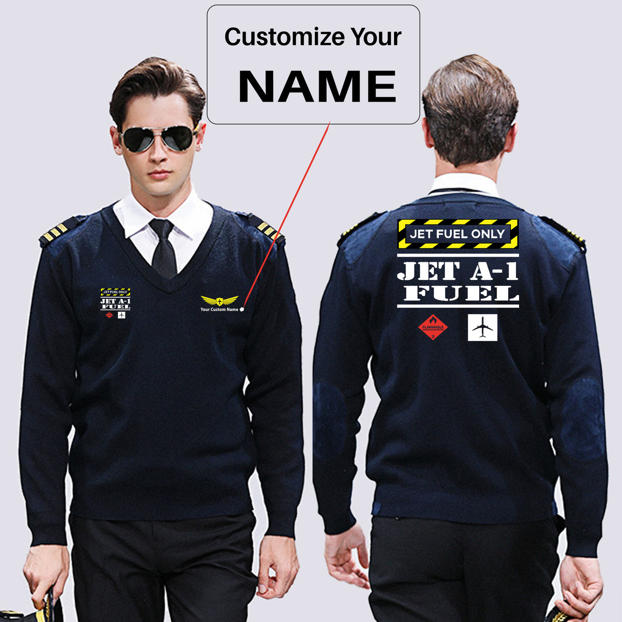 Jet Fuel Only Designed Wool Pilot Sweaters