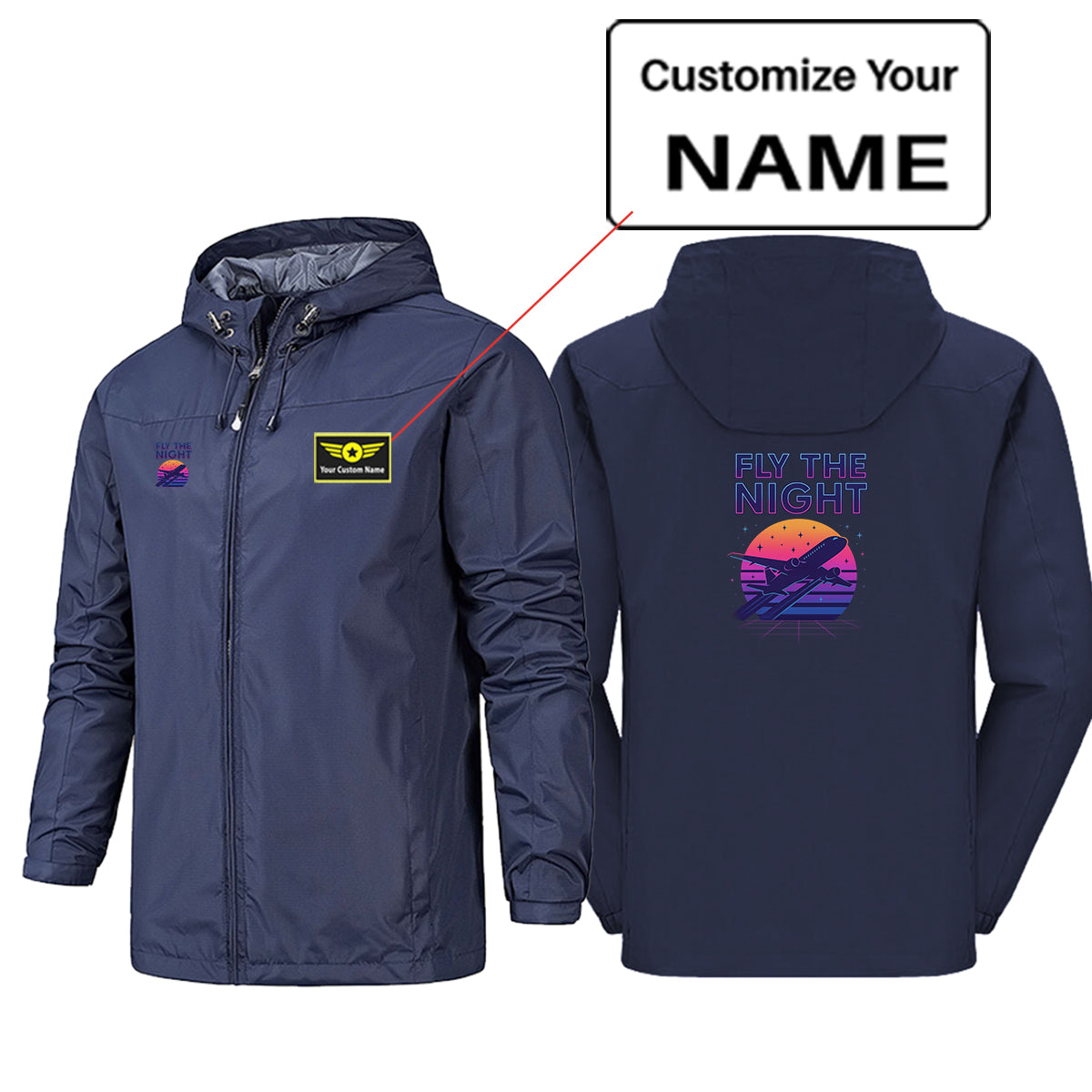 Fly The Night Designed Rain Jackets & Windbreakers
