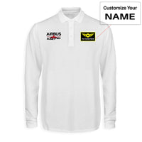 Thumbnail for Amazing Airbus A321neo Designed Long Sleeve Polo T-Shirts