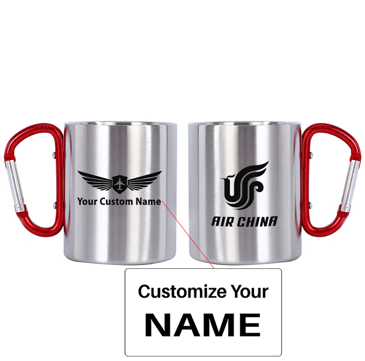Air China Airlines Designed Stainless Steel Outdoors Mugs