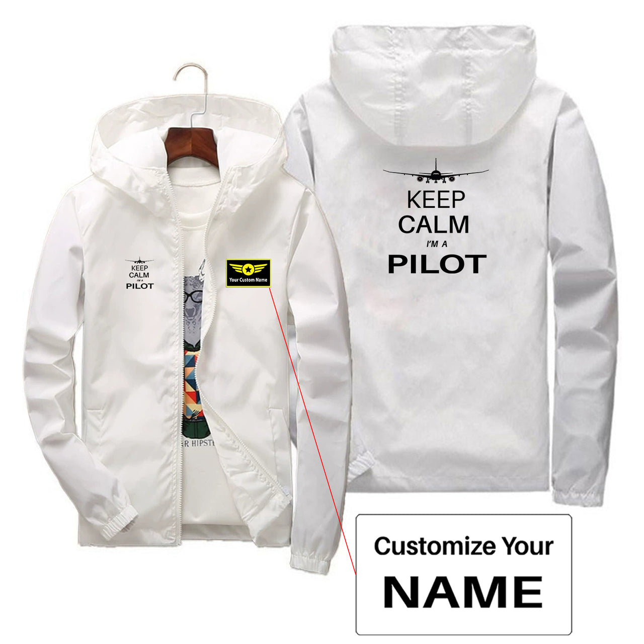 Pilot (777 Silhouette) Designed Thin Windbreaker Jackets