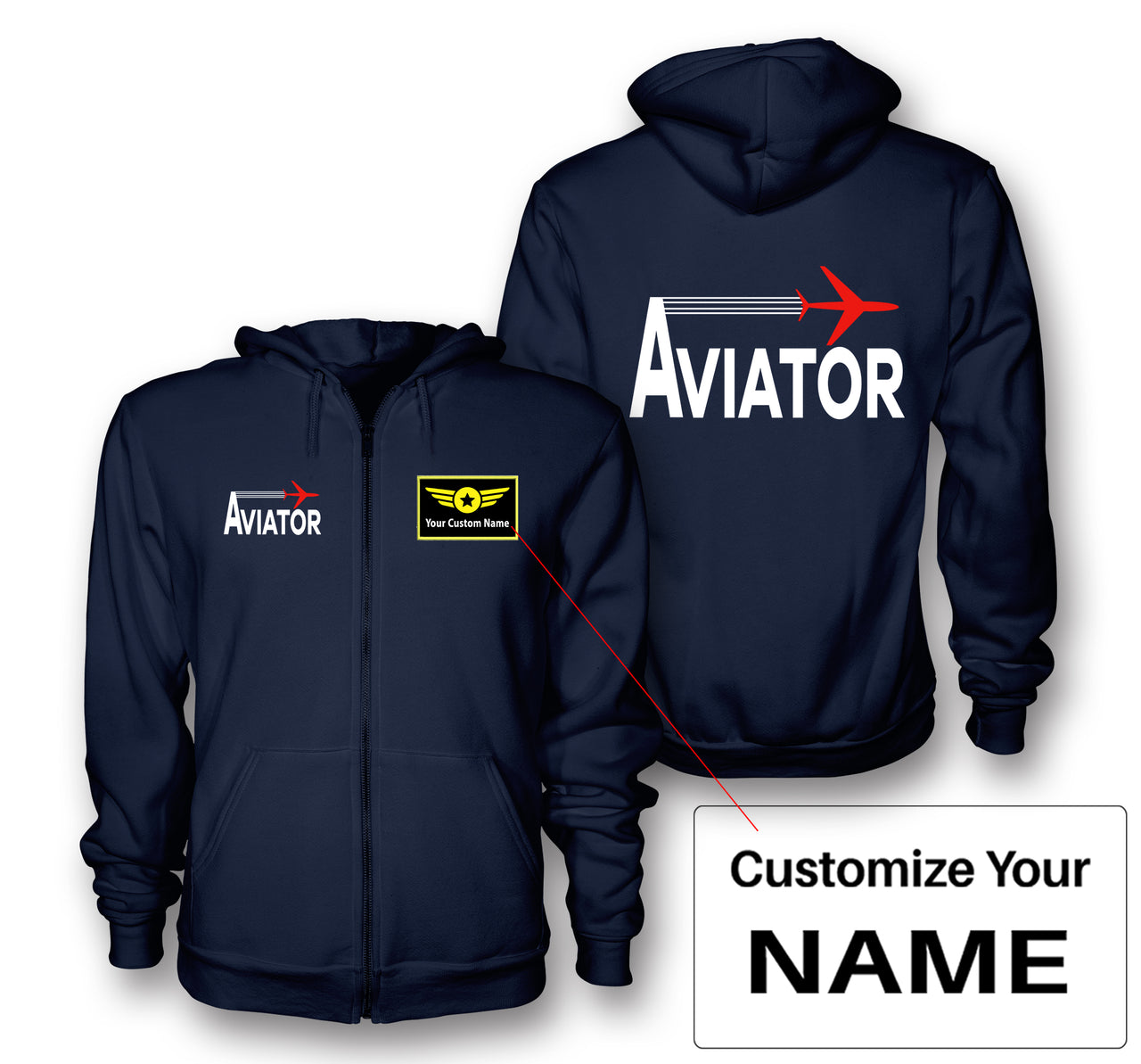 Aviator Designed Zipped Hoodies