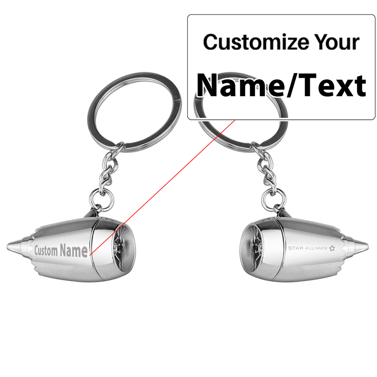 Star Alliance Airlines Jet Engine Turbine Key Chains