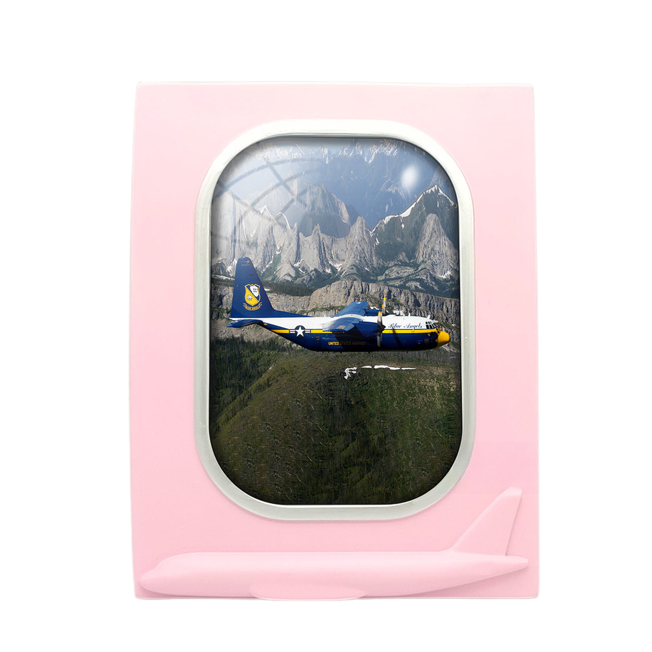 Amazing View with Blue Angels Aircraft Designed Airplane Window Photo Frame