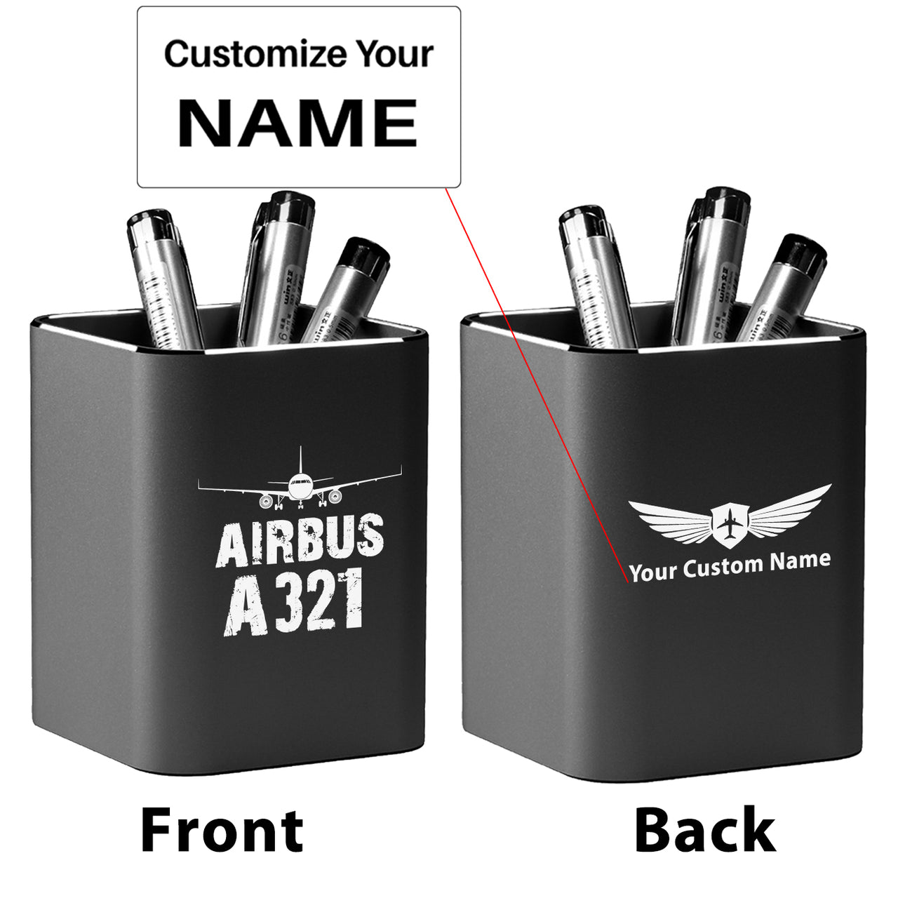 Airbus A321 & Plane Designed Aluminium Alloy Pen Holders