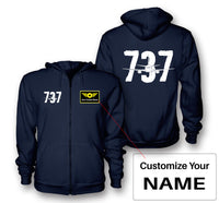 Thumbnail for Boeing 737 Designed Designed Zipped Hoodies