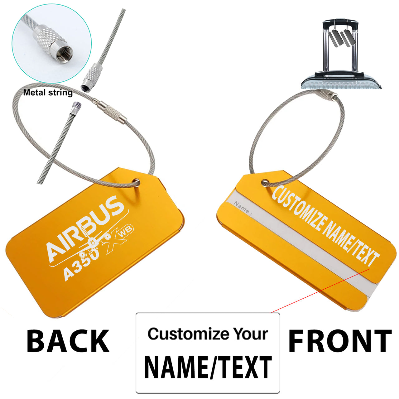 Amazing Airbus A350 XWB Designed Fashion Metal Luggage Tags