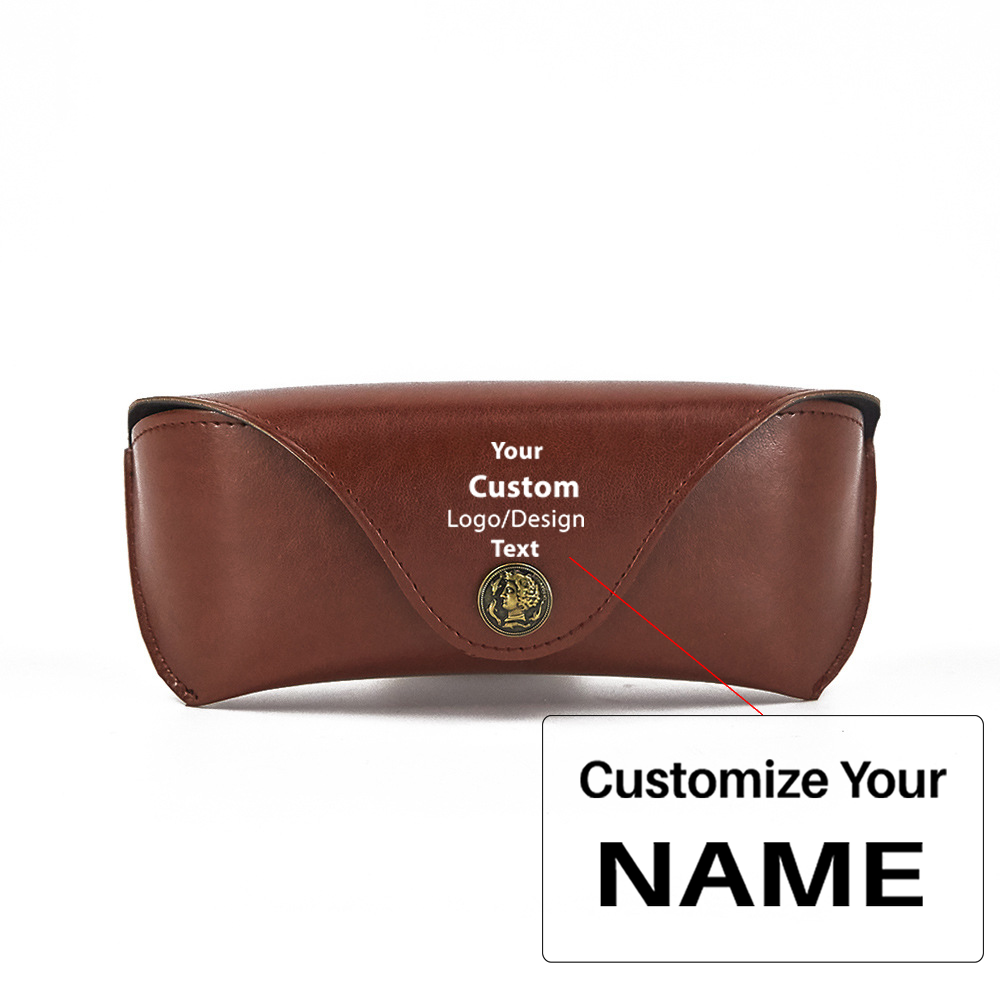 Your Custom Design & Image & Logo & Text Design  Soft Leather Compression Resistant(1)Glasses Case