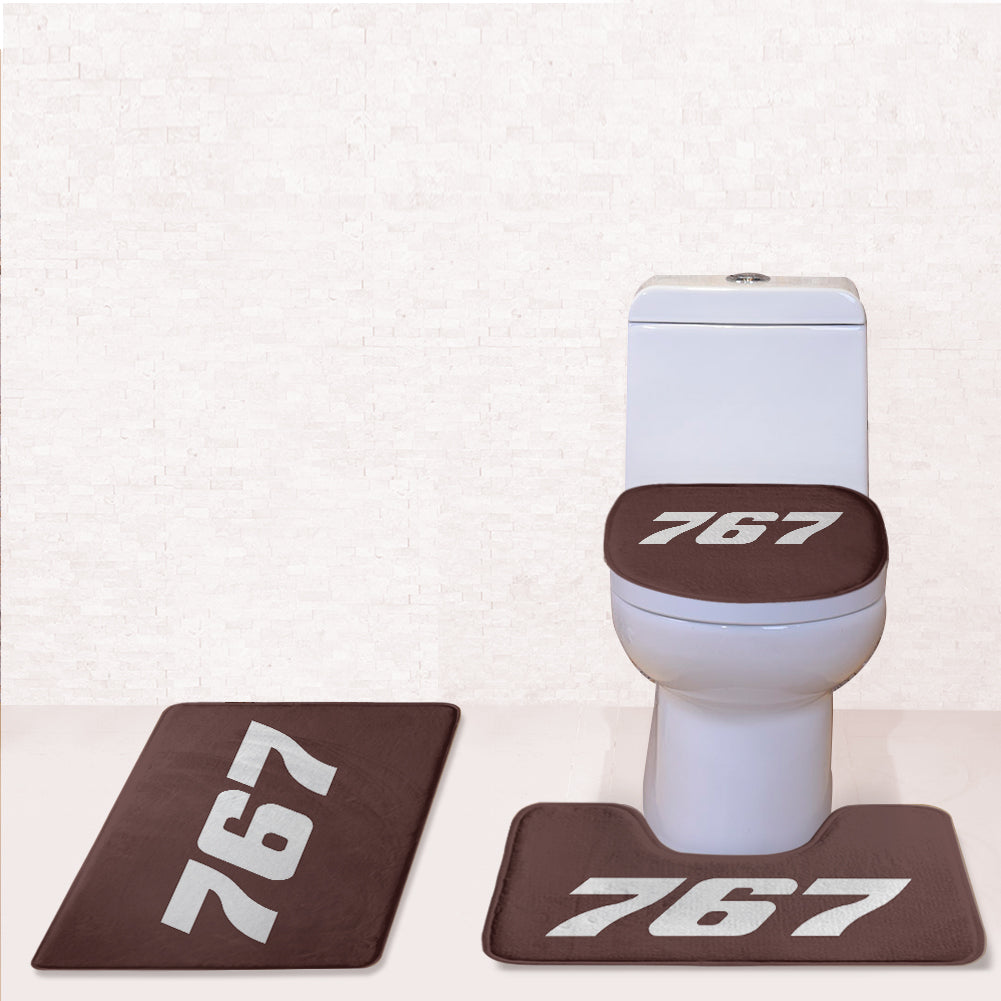 767 Flat Text Designed Toilet Seat Cover Three-piece Set