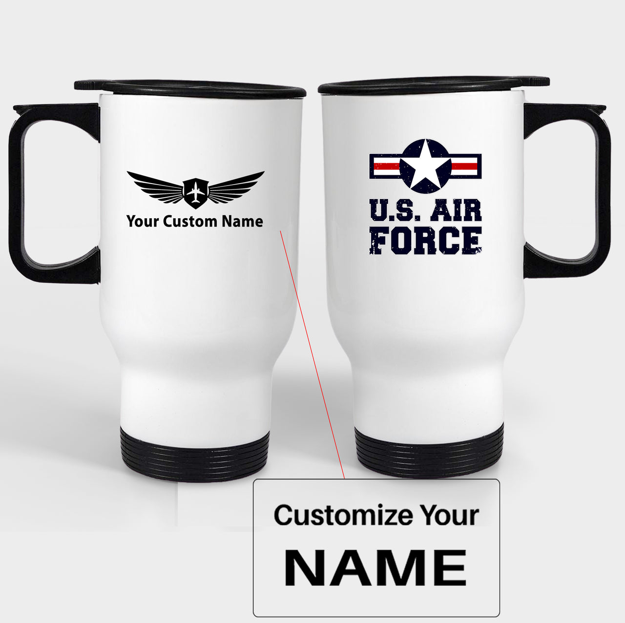 US Air Force Designed Travel Mugs (With Holder)