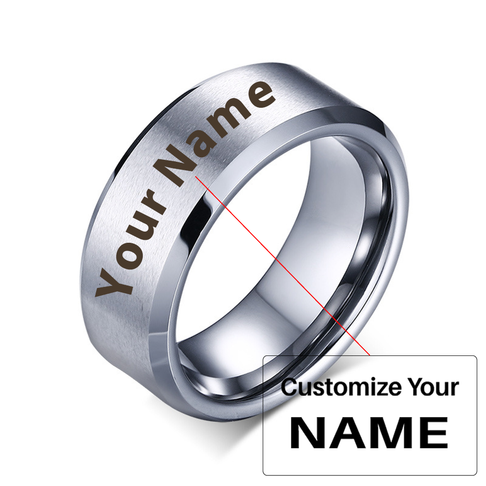 Your Custom Design Text Design  Men's Pure Tungsten Gold Ring