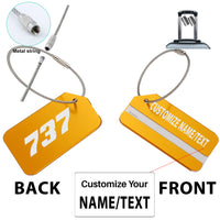 Thumbnail for 737 Flat Text Designed Fashion Metal Luggage Tags
