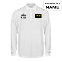 Thumbnail for Airbus A340 & Plane Designed Long Sleeve Polo T-Shirts