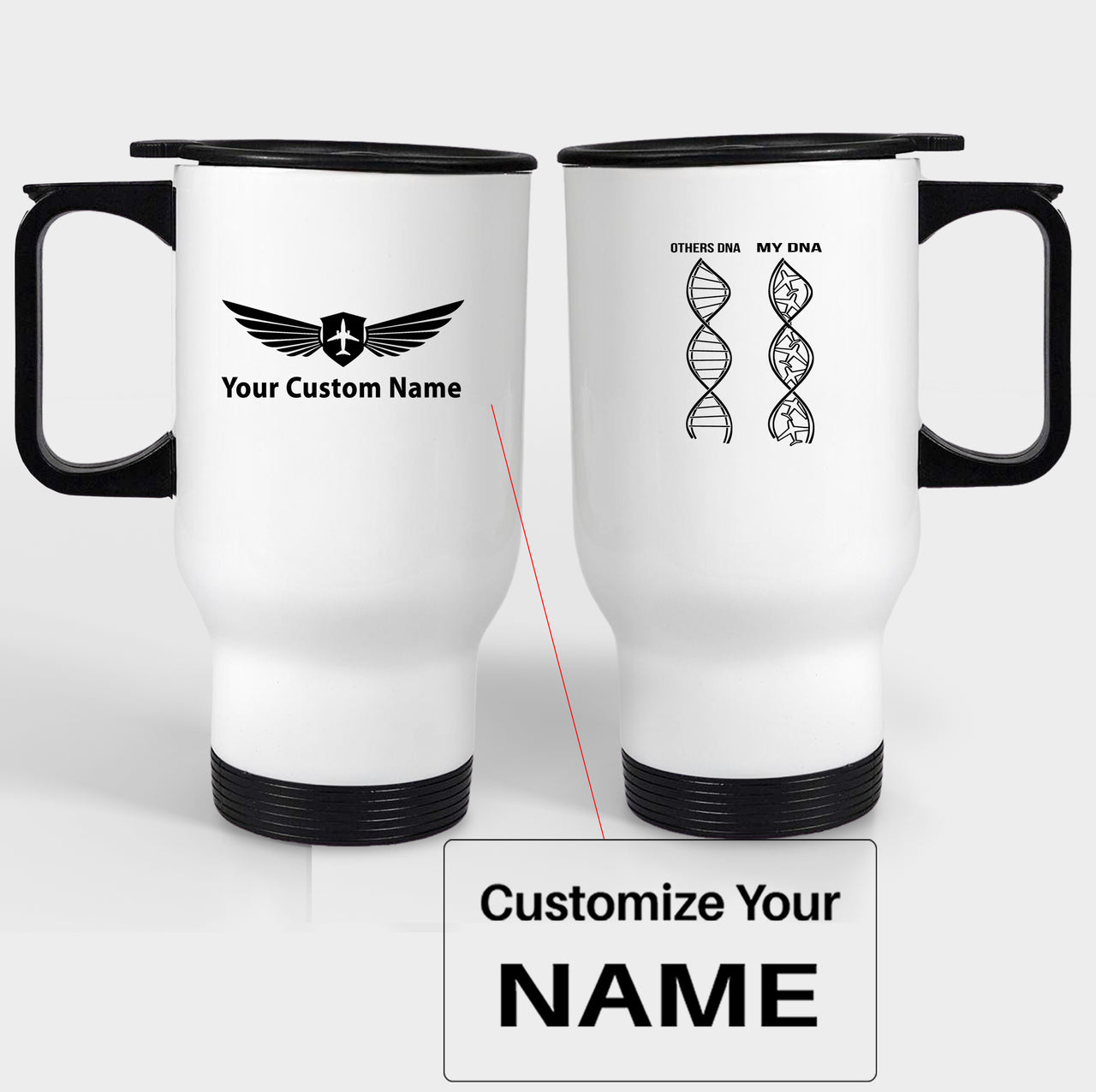 Aviation DNA Designed Travel Mugs (With Holder)