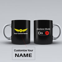 Thumbnail for Airplane Mode On Designed Ceramic White Mugs