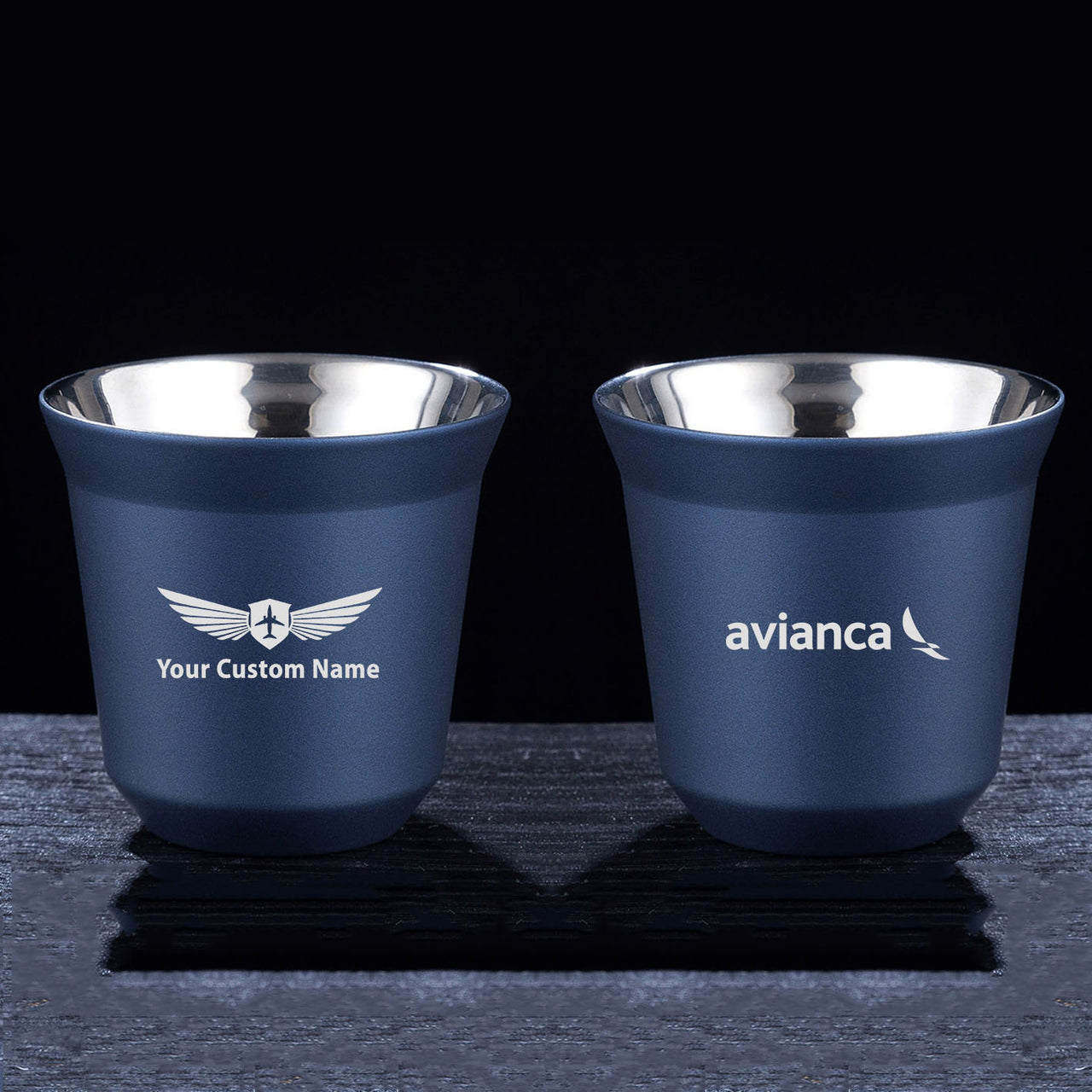 Avianca Airlines Double Wall Stainless Steel Coffee Mugs