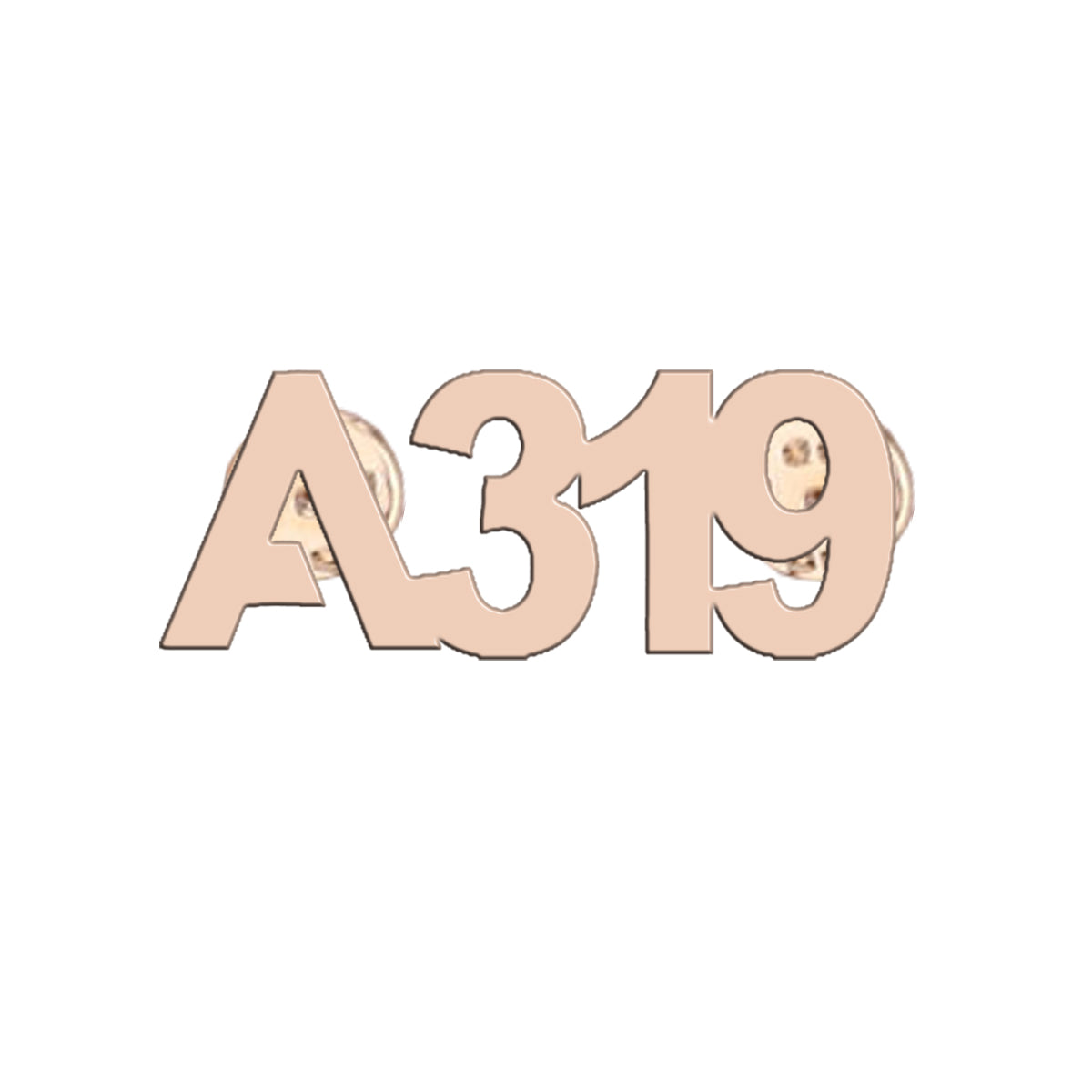 A319 Flat Text Designed Hollow Pins