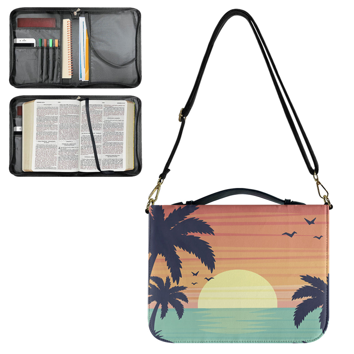 Tropical Summer Theme Designed PU Accessories Bags Strap Style