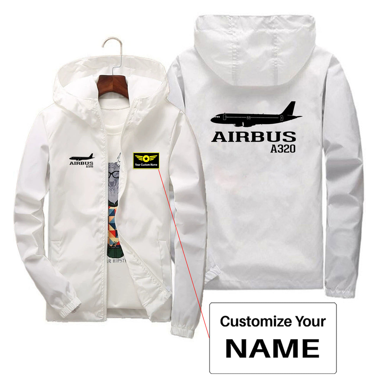 Airbus A320 Printed Designed Thin Windbreaker Jackets