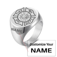 Thumbnail for FIRE DEPT Design  20MM Stainless Steel Circular Ring