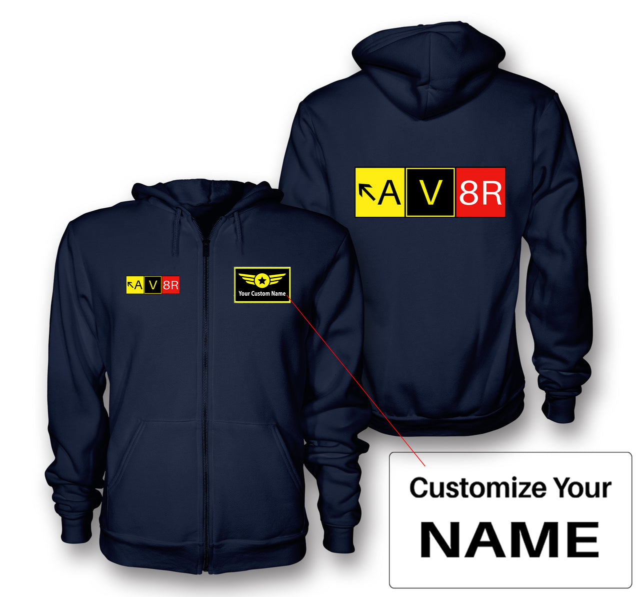 AV8R Designed Zipped Hoodies