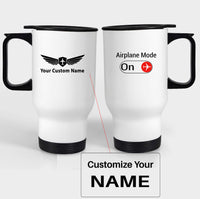 Thumbnail for Airplane Mode On Designed Travel Mugs (With Holder)