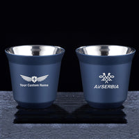 Thumbnail for Air Serbia Airlines Designed Double Wall Stainless Steel Coffee Mugs