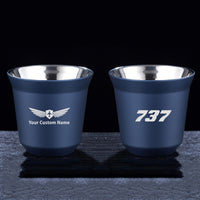 Thumbnail for 737 Flat Text Designed Double Wall Stainless Steel Coffee Mugs