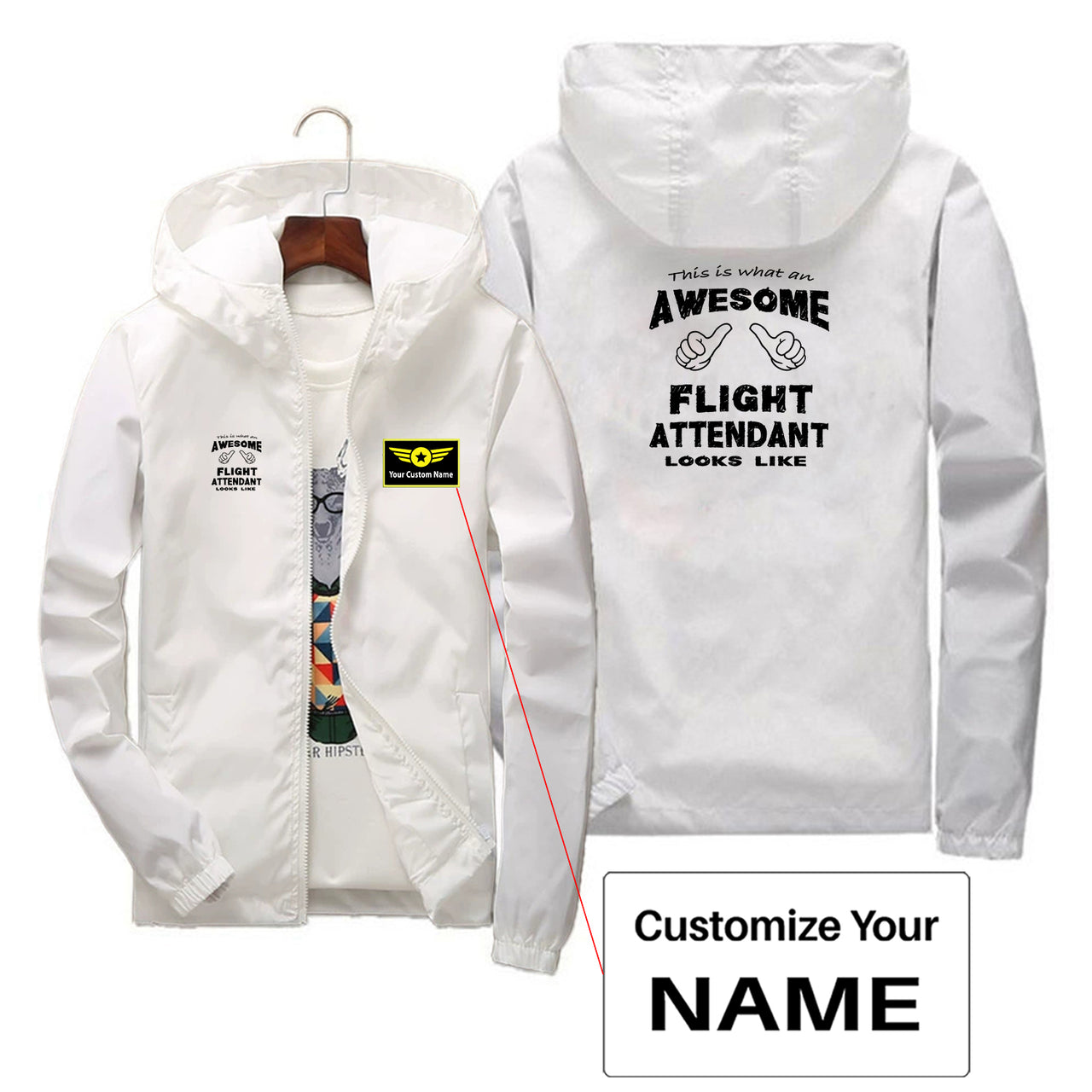Flight Attendant Designed Thin Windbreaker Jackets