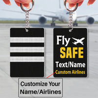 Thumbnail for Pilot Epaulette (Silver) & Fly SAFE Uniform Acrylic Keychain