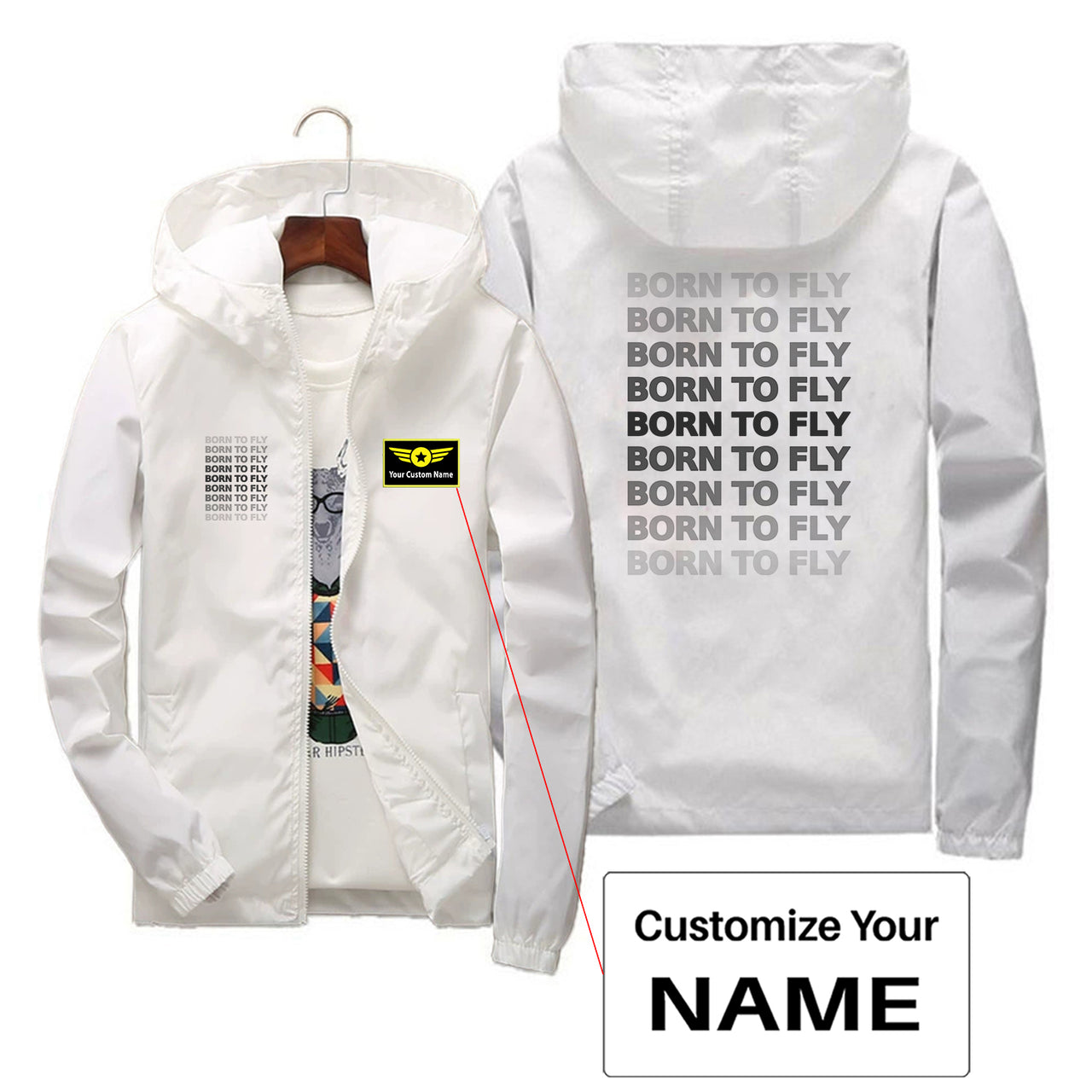 Born To Fly Opacity Designed Thin Windbreaker Jackets