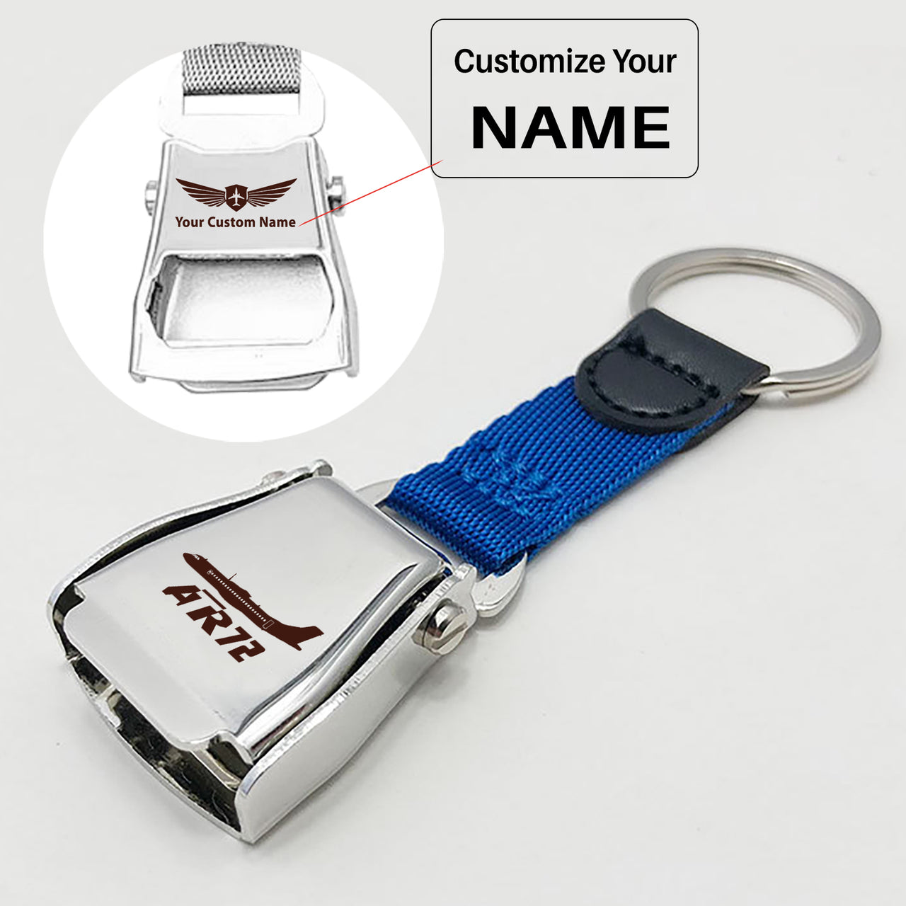 The ATR72 Designed Airplane Seat Belt Key Chains