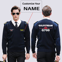 Thumbnail for Amazing Gulfstream G700 Designed Wool Pilot Sweaters