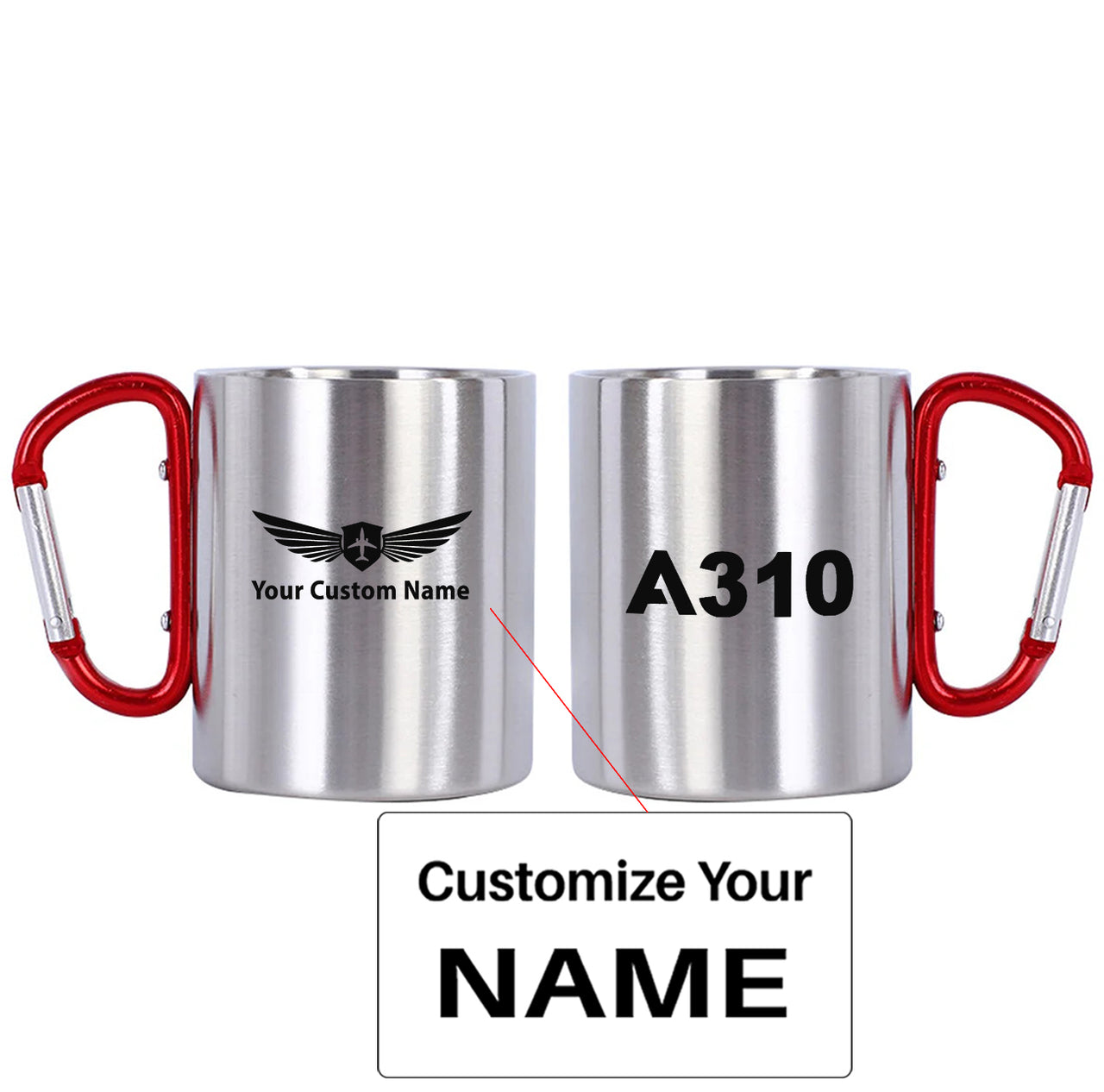 A310 Flat Text Designed Stainless Steel Outdoors Mugs