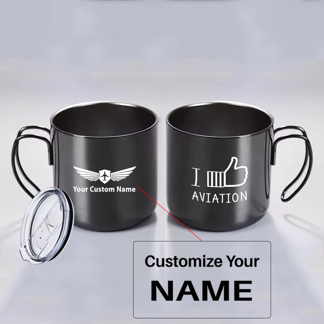 I Like Aviation Designed Stainless Steel Portable Mugs