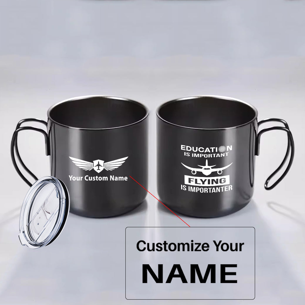 Flying is Importanter Designed Stainless Steel Portable Mugs