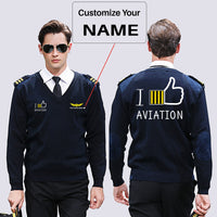 Thumbnail for I Like Aviation Designed Wool Pilot Sweaters