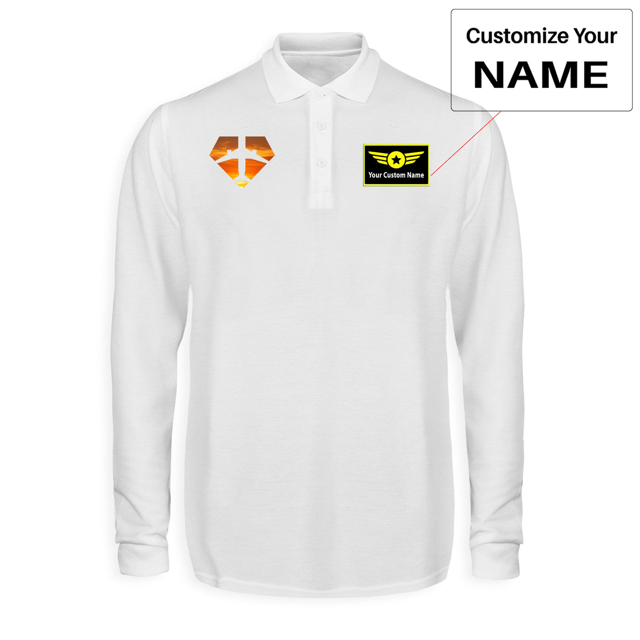 Supermen of The Skies (Sunset) Designed Long Sleeve Polo T-Shirts
