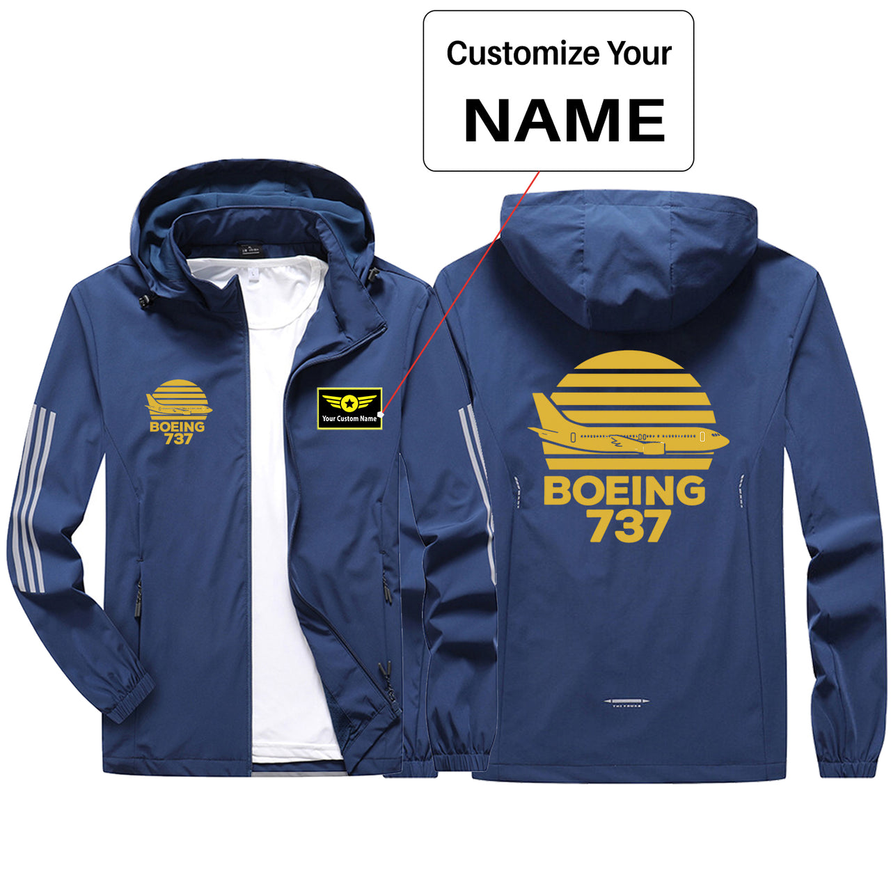 Retro Boeing 737 Design Sport & Running Jackets