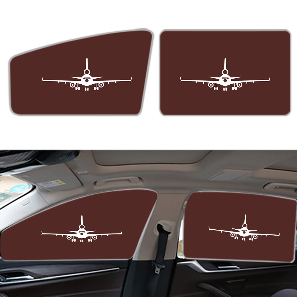 McDonnell Douglas MD-11 Silhouette Plane Designed Car Sun Shade (Side window)