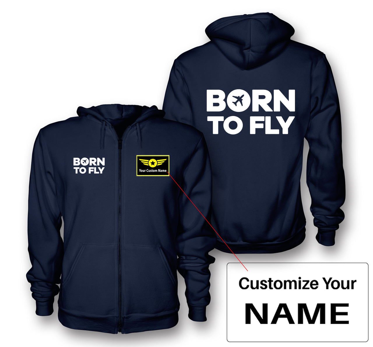 Born To Fly Special Designed Zipped Hoodies