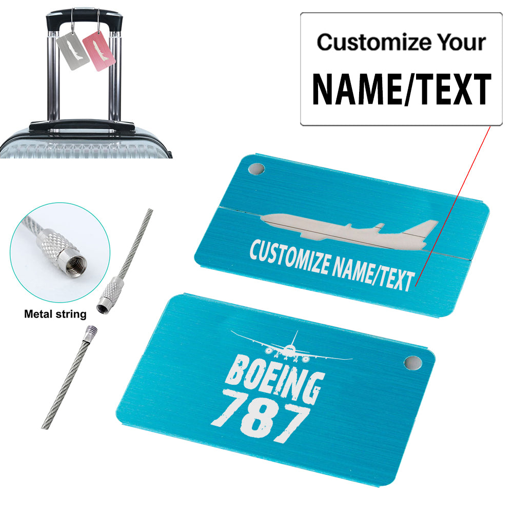 Boeing 787 & Plane Designed Aluminum Airplane Luggage Tags
