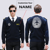 Thumbnail for Aviation Finger Print Designed Wool Pilot Sweaters