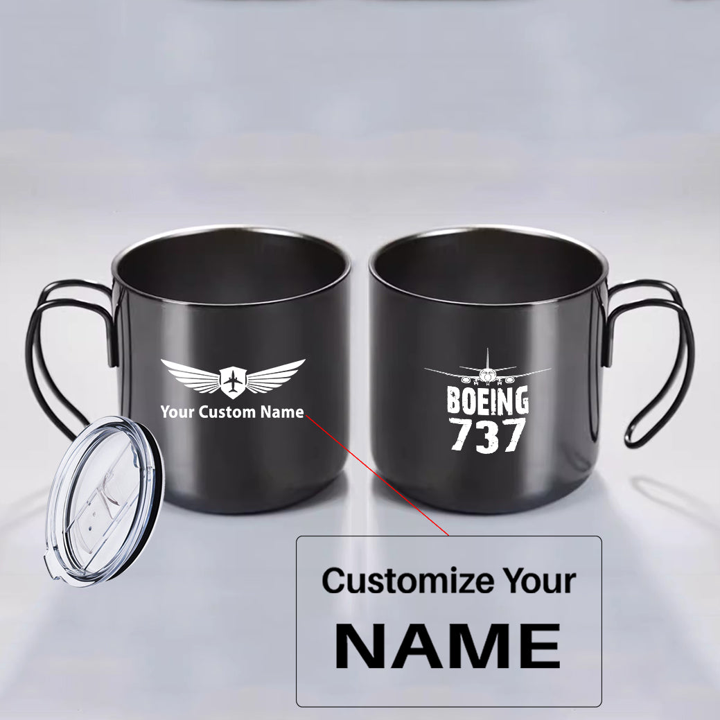 Boeing 737 & Plane Designed Stainless Steel Portable Mugs