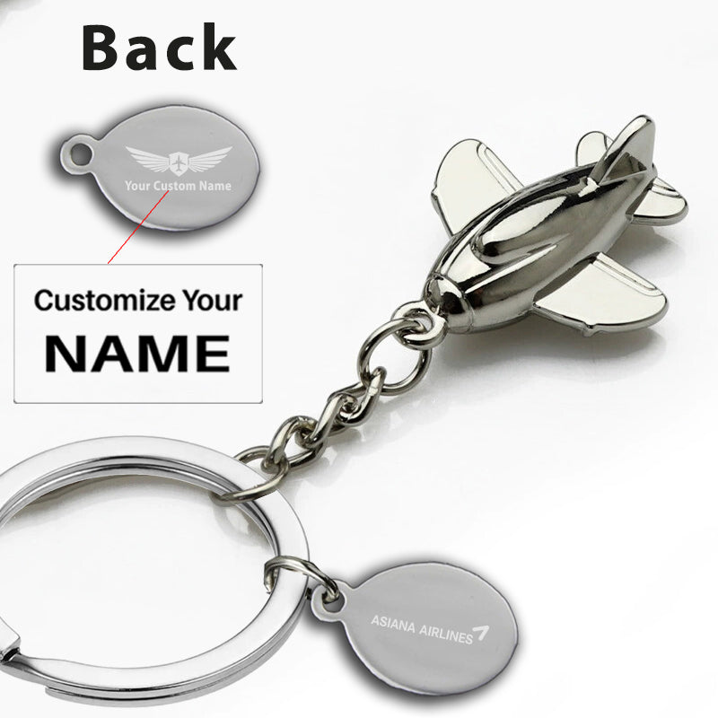 Asiana Airlines Designed Airplane Shape Key Chains